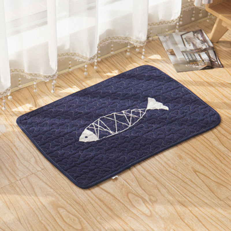 Modern Bedroom Rug Multi Colored Stripe Printed Area Carpet Cotton Non-Slip Stain-Resistant Indoor Rug