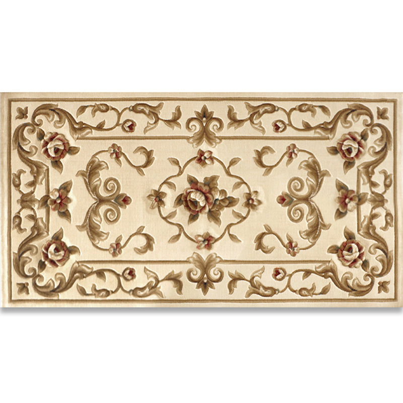Shabby Chic Bedroom Rug Multi Colored Flower Printed Indoor Rug Synthetics Non-Slip Pet Friendly Area Carpet