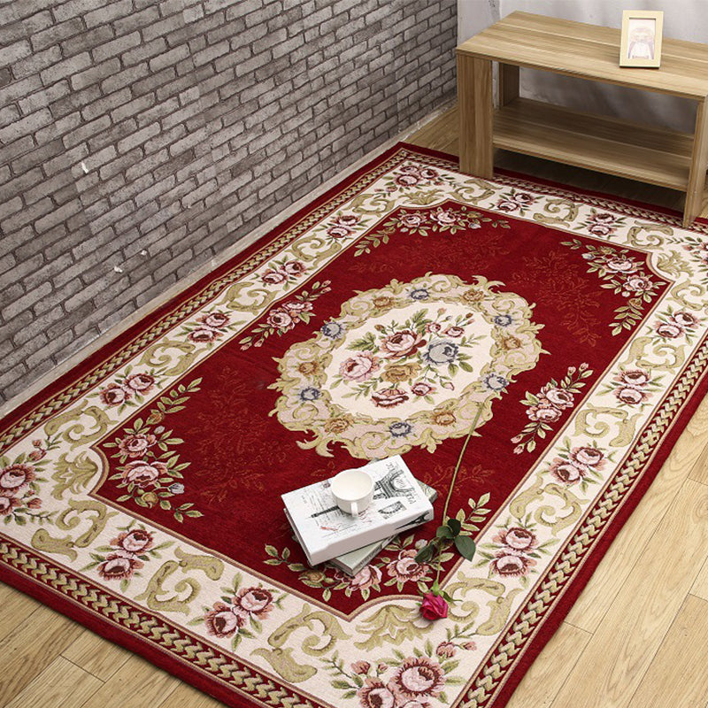 Antike Wohnzimmer Teppich mehrfarbig florale gedruckte Gegend Teppichpolyster Nicht-Schlupf-Rückenbetreuung Easy Care Indoor Teppich