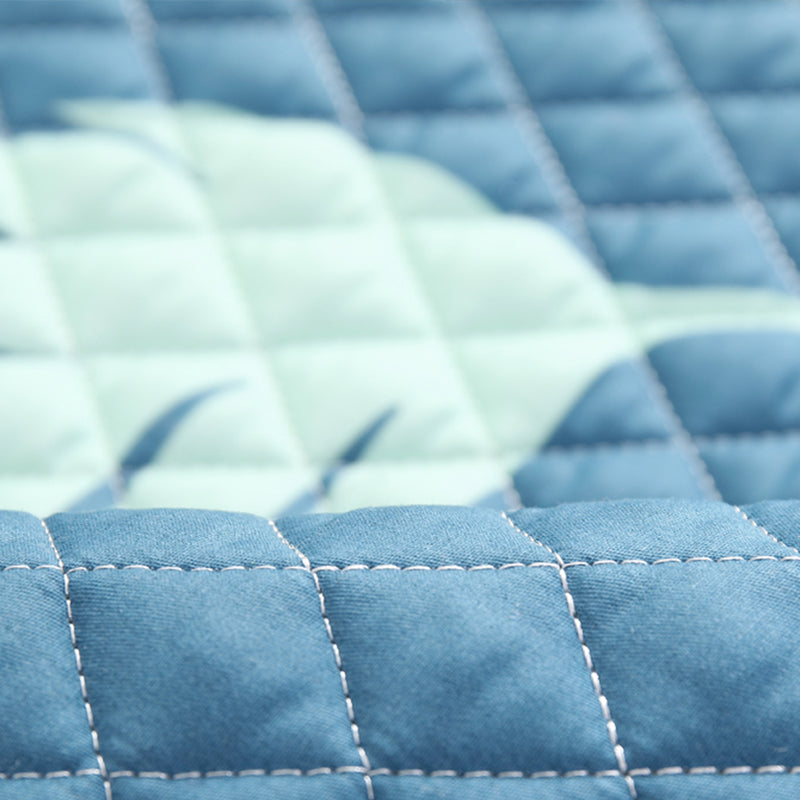 Blue Modern Rug Cotton Flamingo Print Area Carpet Non-Slip Backing Stain-Resistant Indoor Rug for Bedroom