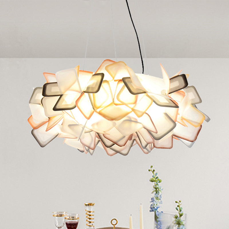 Costilización de caída de la flor de marrón/azul/púrpura contemporáneo 21 "/27.5" de ancho de 1 luz lámpara de techo acrílico para sala de estar