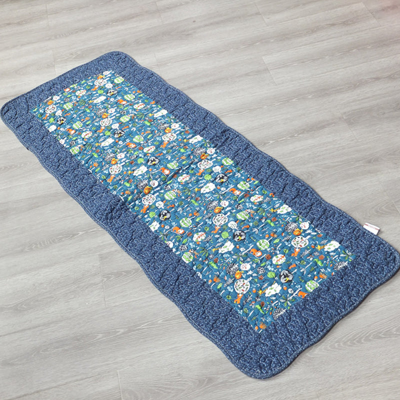 Modern Cartoon Printed Rug Multicolored Cotton Area Carpet Non-Slip Pet Friendly Washable Indoor Rug for Room