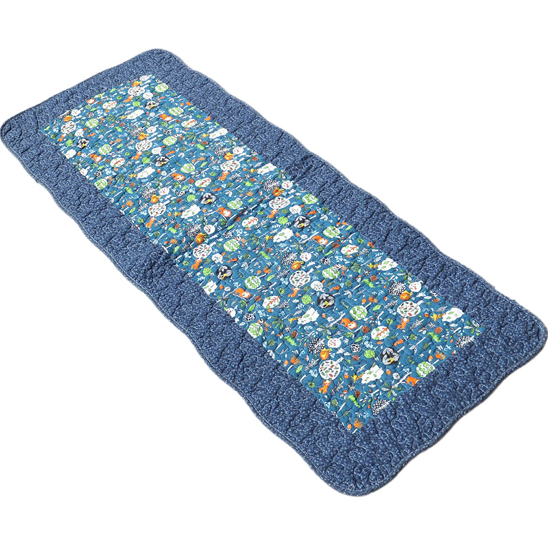 Modern Cartoon Printed Rug Multicolored Cotton Area Carpet Non-Slip Pet Friendly Washable Indoor Rug for Room