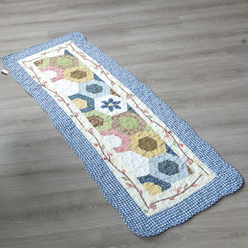 Modern Cartoon Printed Rug Multicolored Cotton Area Carpet Non-Slip Pet Friendly Washable Indoor Rug for Room