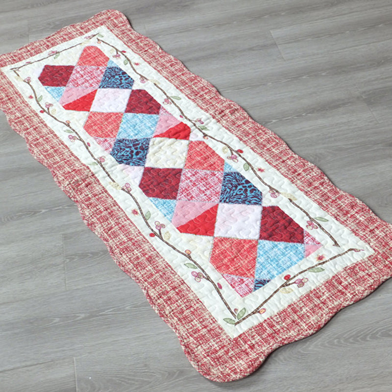 Modern Cartoon Printed Rug Multicolored Cotton Area Carpet Non-Slip Pet Friendly Washable Indoor Rug for Room