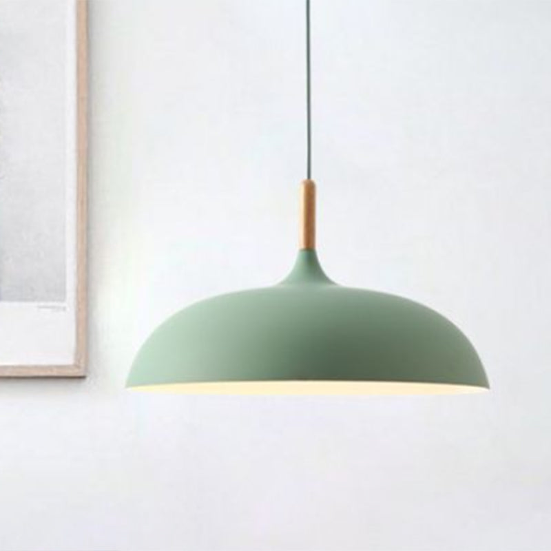 Oignon / bol / chambre à coucher effilée suspension suspension en aluminium 1-Light Macaron Style Lampe en rose / jaune / bleu