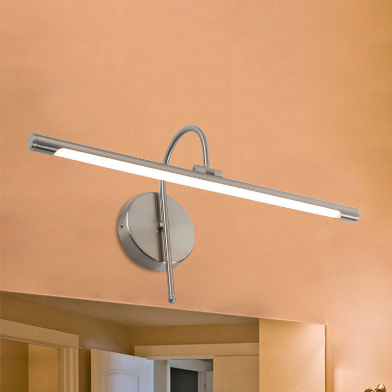 Zeitgenössische LED -Wandlampe mit Metallschatten Schwarz/Nickel Röhrenförmiger Waschtischlampe über dem Spiegel, 16 "/20" Durchmesser