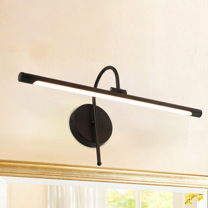 Zeitgenössische LED -Wandlampe mit Metallschatten Schwarz/Nickel Röhrenförmiger Waschtischlampe über dem Spiegel, 16 "/20" Durchmesser