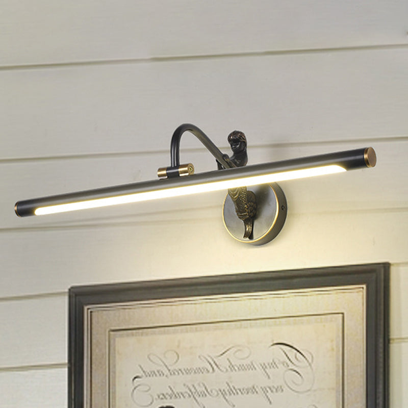 Éclairage de vanité linéaire en laiton / noir avec application murale métallique à LED moderne, 14 "/ 18" W