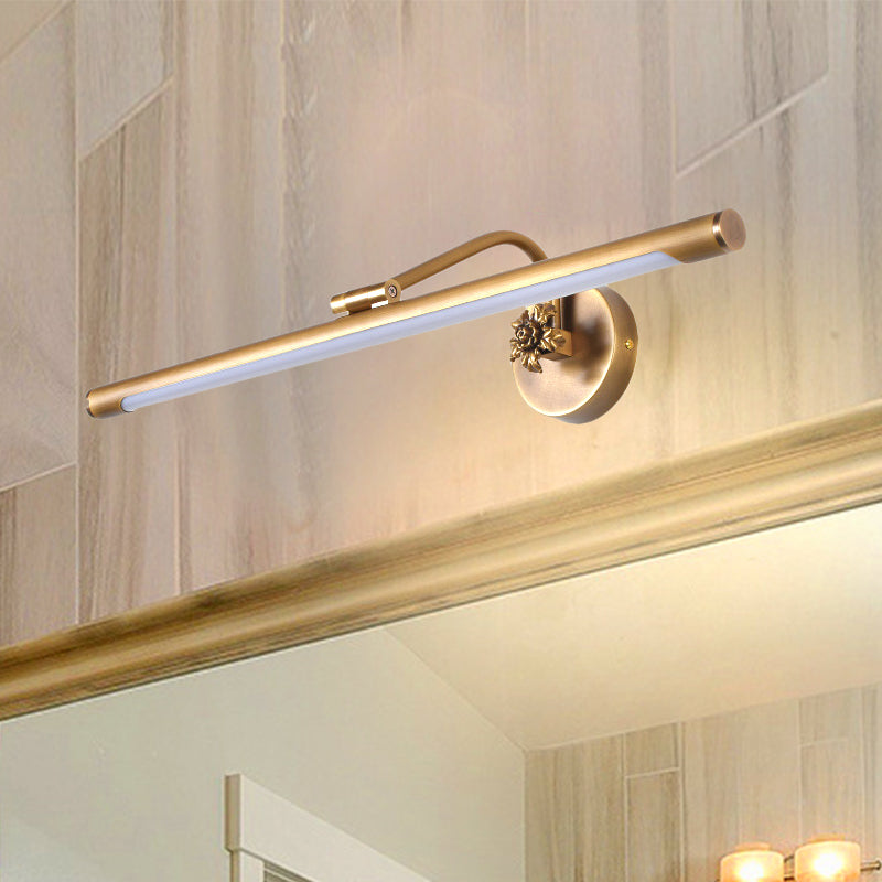 SCONCIO DELLA VANITÀ DA VANITÀ LED BEDE con tonalità in metallo lineare lampada da parete per finitura nera/ottone, diametro 14 "/18"