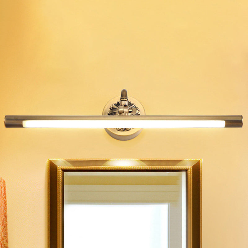 Messing Finish Tubular Wall Leuchten Licht Moderne integrierter LED -Metall -Waschtischbeleuchtung für Badezimmer, 17 "/22" W.
