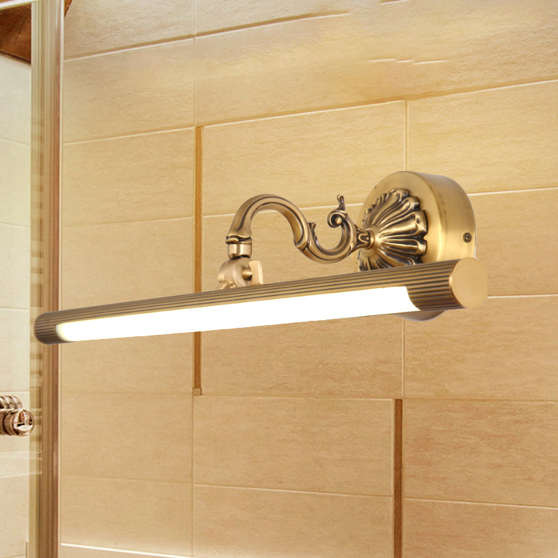 Messing Finish Tubular Wall Leuchten Licht Moderne integrierter LED -Metall -Waschtischbeleuchtung für Badezimmer, 17 "/22" W.
