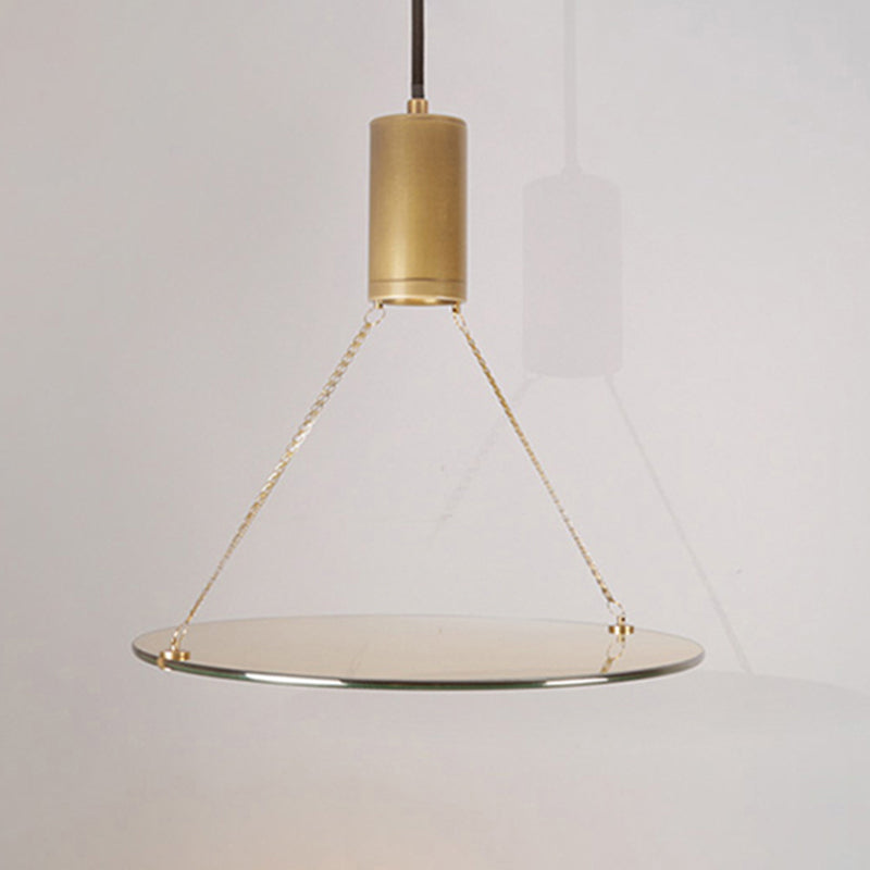 Simplicidad Cilindro colgante Techo de techo Led comedor Drop colgante en luz cálida/natural con disco de vidrio templado