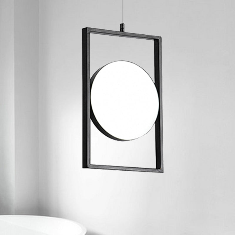 Luz colgante de colgante de rectángulo negro después