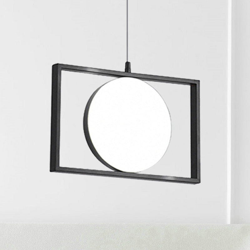 Luz colgante de colgante de rectángulo negro después