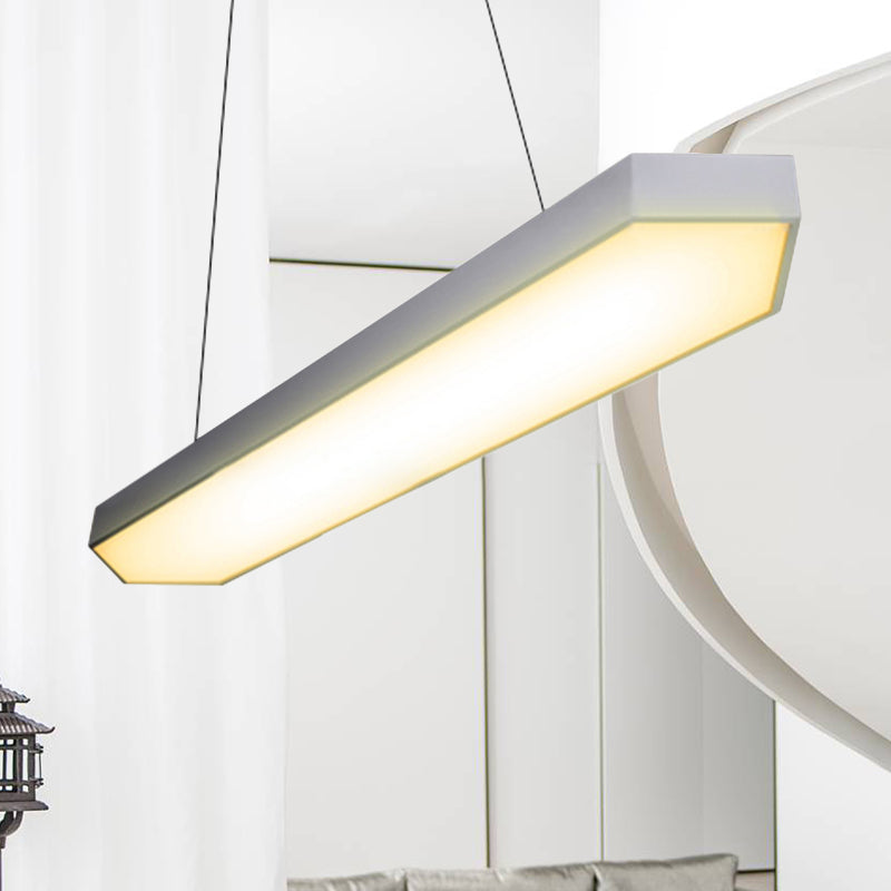 Iluminación colgante lineal de metal LED LED moderno/negro/plateado kit de lámpara colgante en blanco/cálido/natural, 4 "/8"/12 "de ancho