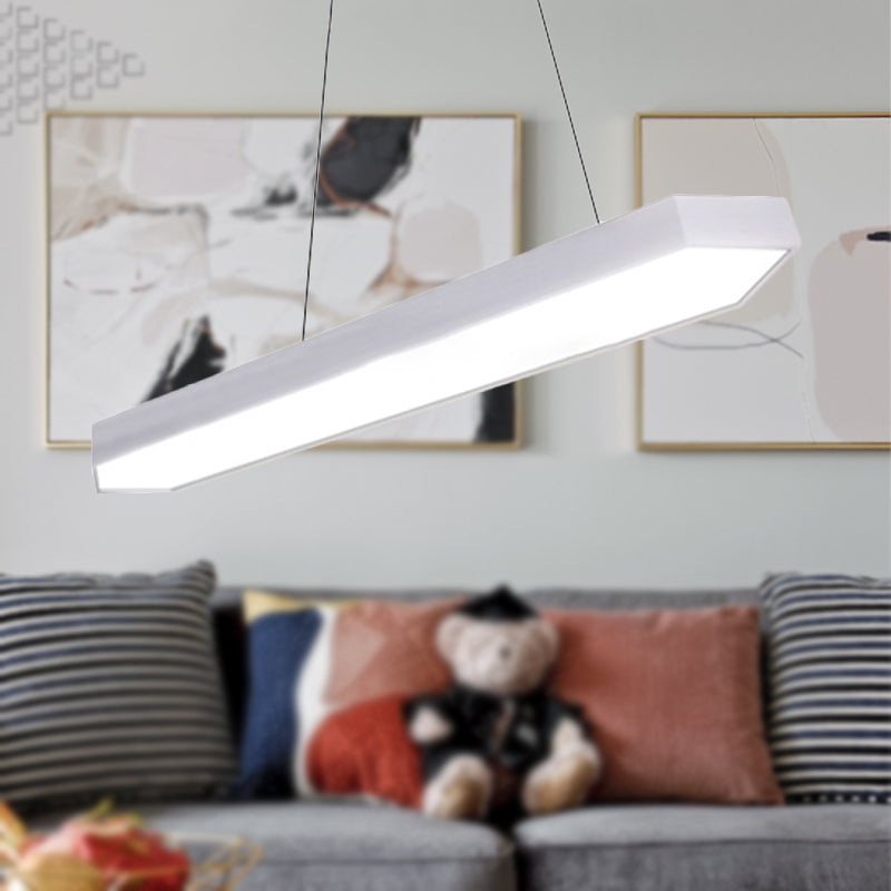 Iluminación colgante lineal de metal LED LED moderno/negro/plateado kit de lámpara colgante en blanco/cálido/natural, 4 "/8"/12 "de ancho