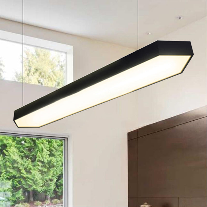 Iluminación colgante lineal de metal LED LED moderno/negro/plateado kit de lámpara colgante en blanco/cálido/natural, 4 "/8"/12 "de ancho