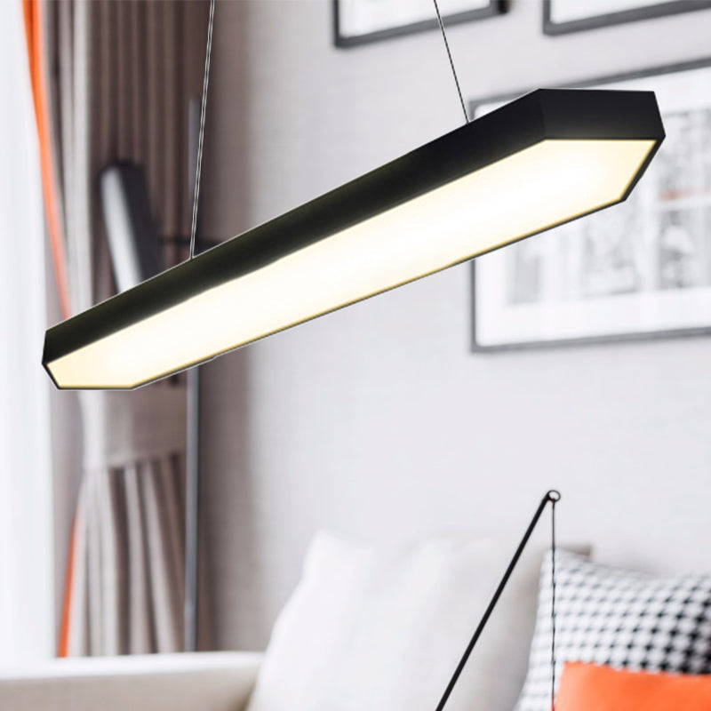 Iluminación colgante lineal de metal LED LED moderno/negro/plateado kit de lámpara colgante en blanco/cálido/natural, 4 "/8"/12 "de ancho