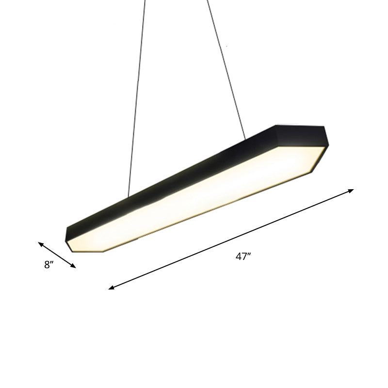 Iluminación colgante lineal de metal LED LED moderno/negro/plateado kit de lámpara colgante en blanco/cálido/natural, 4 "/8"/12 "de ancho