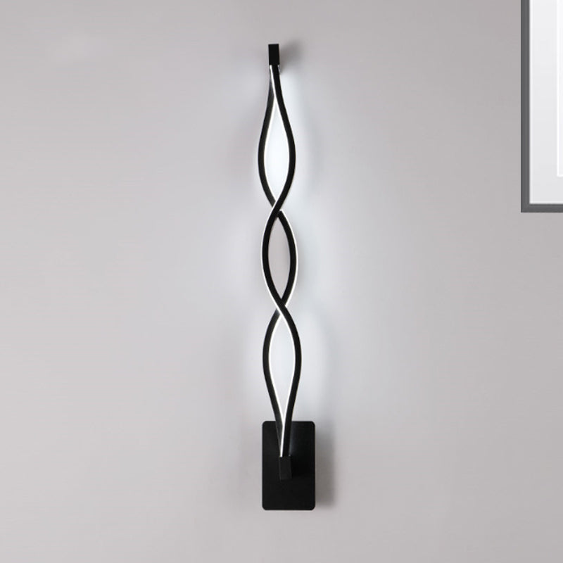 Acrylic Intertwined LED Wall Sconce Simplicity 1 Light Black/White Sconce Lighting in Warm/White Light