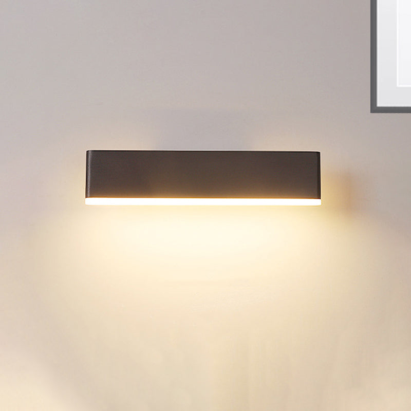 Metaal roteerbare rechthoekige sconce verlichting eigentijdse LED -koffie/witte wandlamp voor bed, warm/wit licht