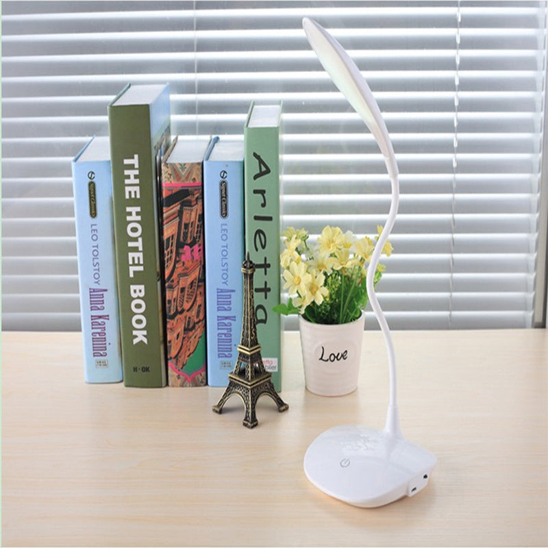 Silicone Hose Touch-Sensitive Desk Lamp Simple Style LED Third Gear Table Lamp for Study Reading