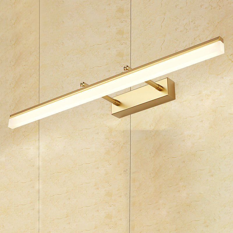 16"/19.5" W Rectangular Wall Sconce Lighting Modernist Style Acrylic LED Bathroom Vanity Light in Gold, Warm/White Light