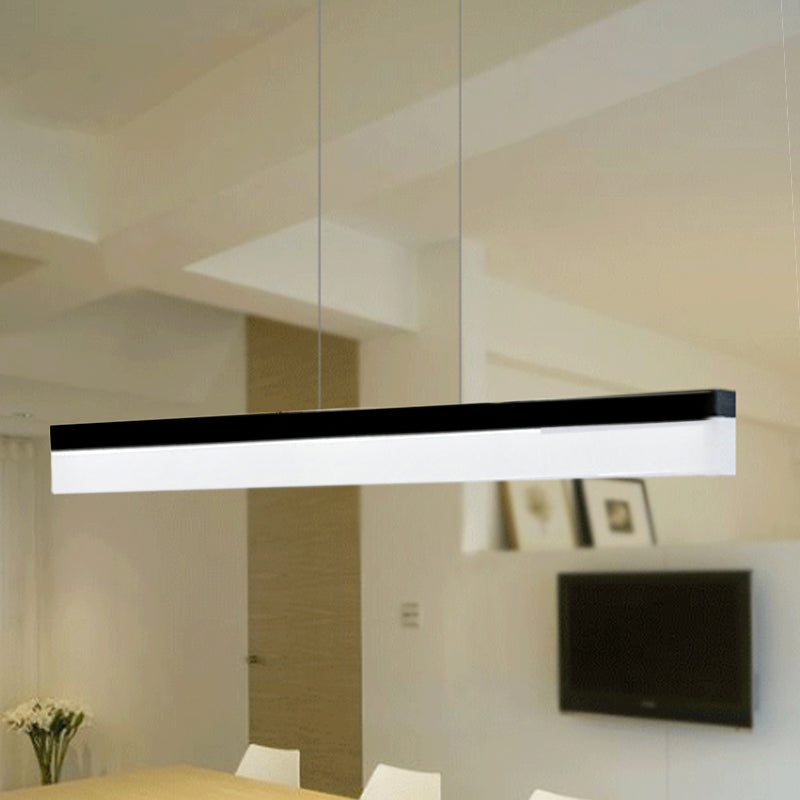 Illuminazione a ciondolo lineare nero/marrone illuminazione in metallo minimalista a LED appeso in metallo in caldo/bianco/naturale, 31,5 "/39"/47 "