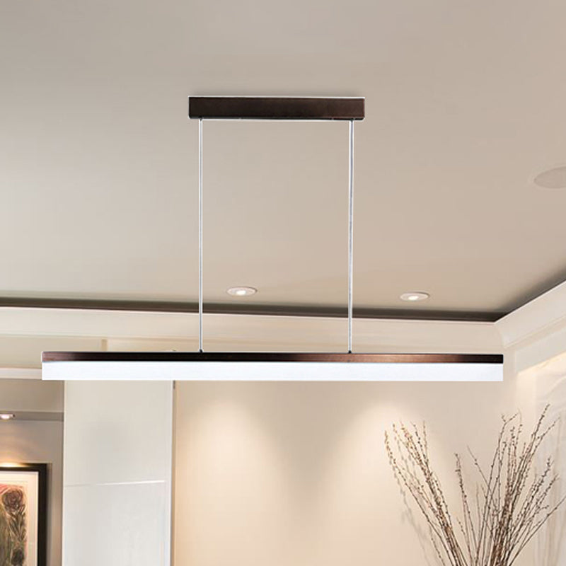 Illuminazione a ciondolo lineare nero/marrone illuminazione in metallo minimalista a LED appeso in metallo in caldo/bianco/naturale, 31,5 "/39"/47 "