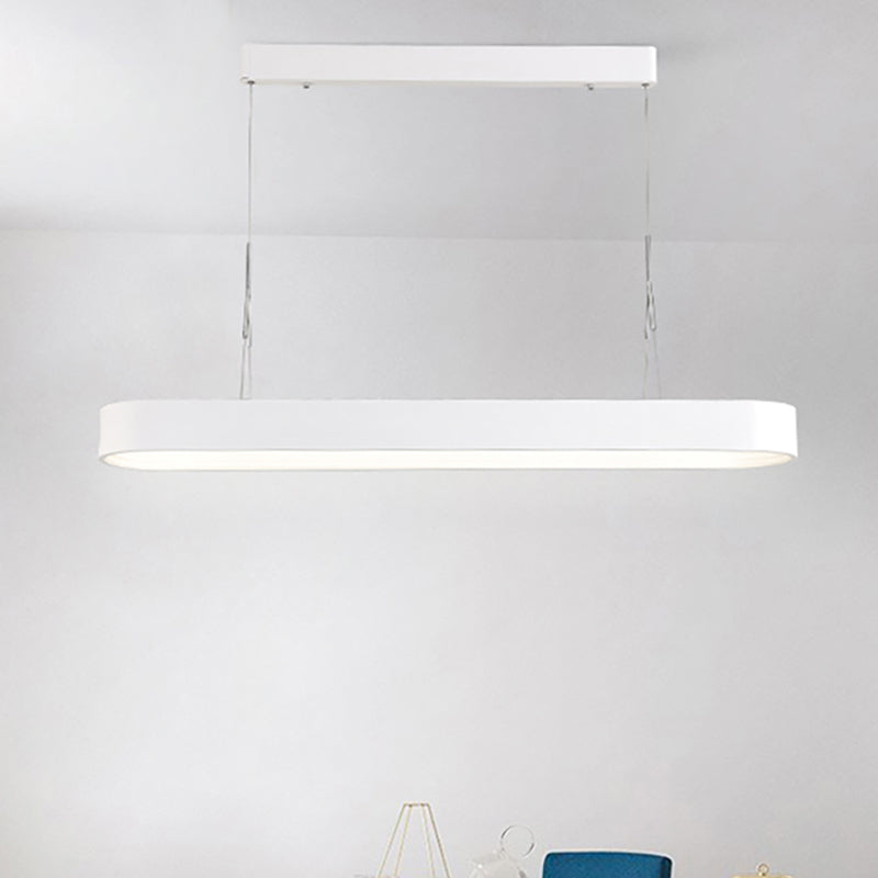Luz de colgante elíptico nórdico Metal Metal White/Gris Luz de techo colgante para comedor, 33.5 "/47" de ancho