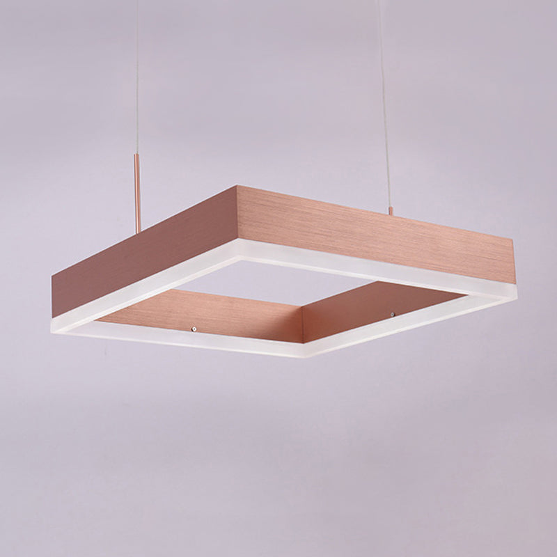 Lampadella da letto da letto 1/2/3 luci con tonalità acrilica quadrata a soffitto in oro rosa in luce calda/bianca/naturale