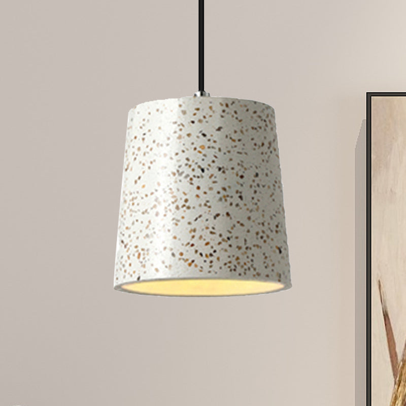 Iluminación colgante de cono de cemento en estilo nórdico 1 luz negra/blanca/marrón colgante luz