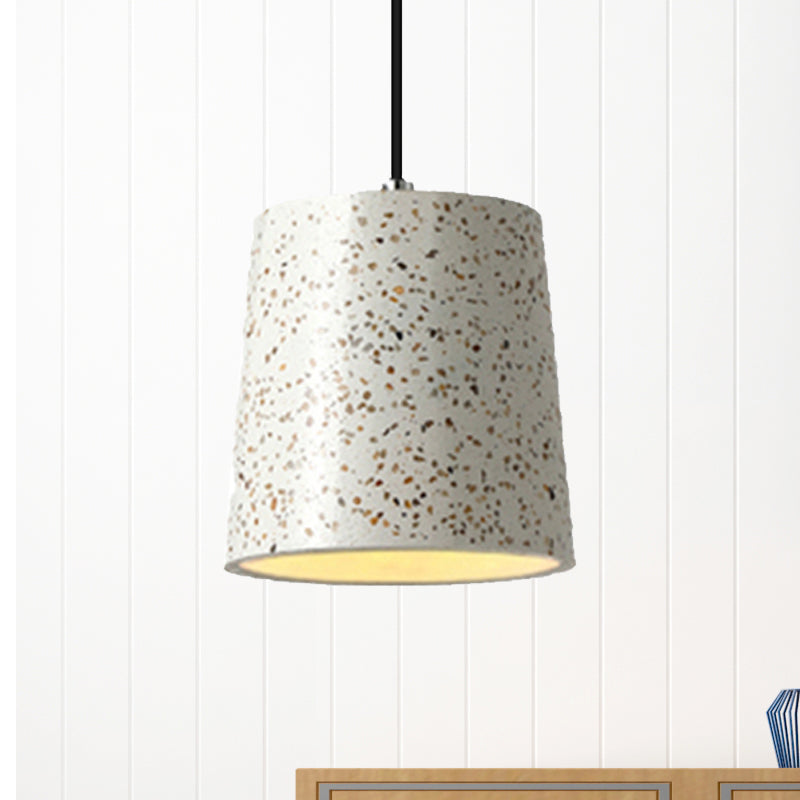 Cement Cone Pendant Lighting in Nordic Style 1 Light Black/White/Brown Hanging Light