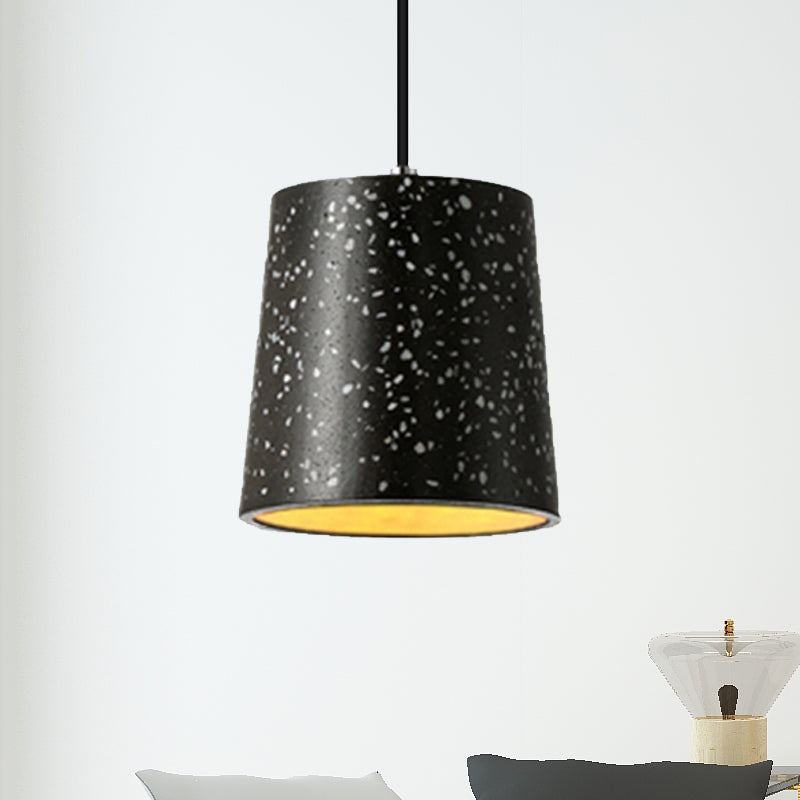 Cement Cone Pendant Lighting in Nordic Style 1 Light Black/White/Brown Hanging Light