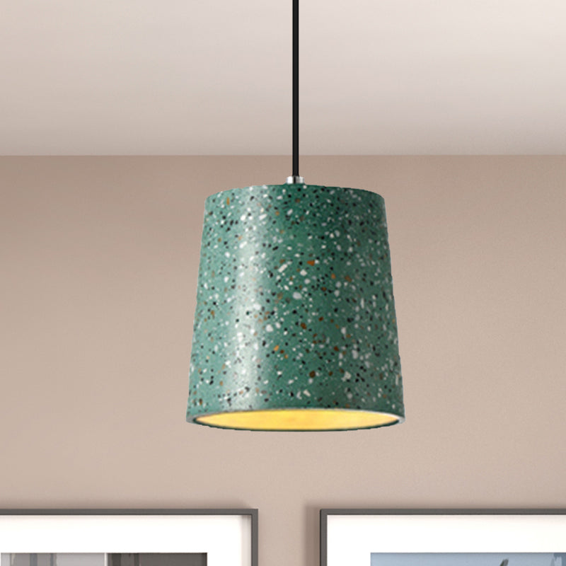 Cement Cone Pendant Lighting in Nordic Style 1 Light Black/White/Brown Hanging Light
