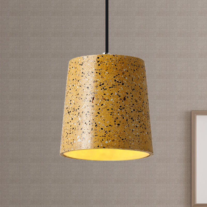 Iluminación colgante de cono de cemento en estilo nórdico 1 luz negra/blanca/marrón colgante luz