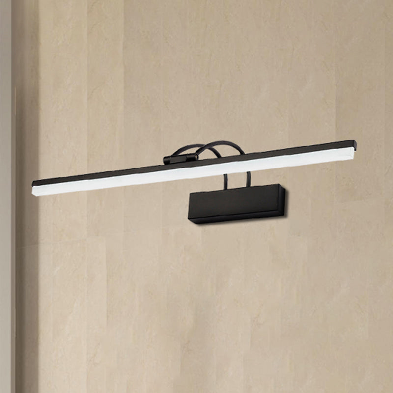 Apparecchio di illuminazione per vanità acrilica modernista sottile 16 "/20" W a parete a parete LED Light in nero per bagno, luce calda/bianca
