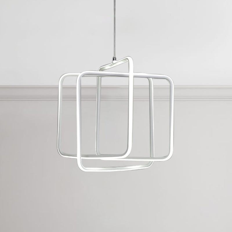 Minimalistisch vierkante LED kroonluchter licht acryl eetkamer drop hanger in warm/wit licht