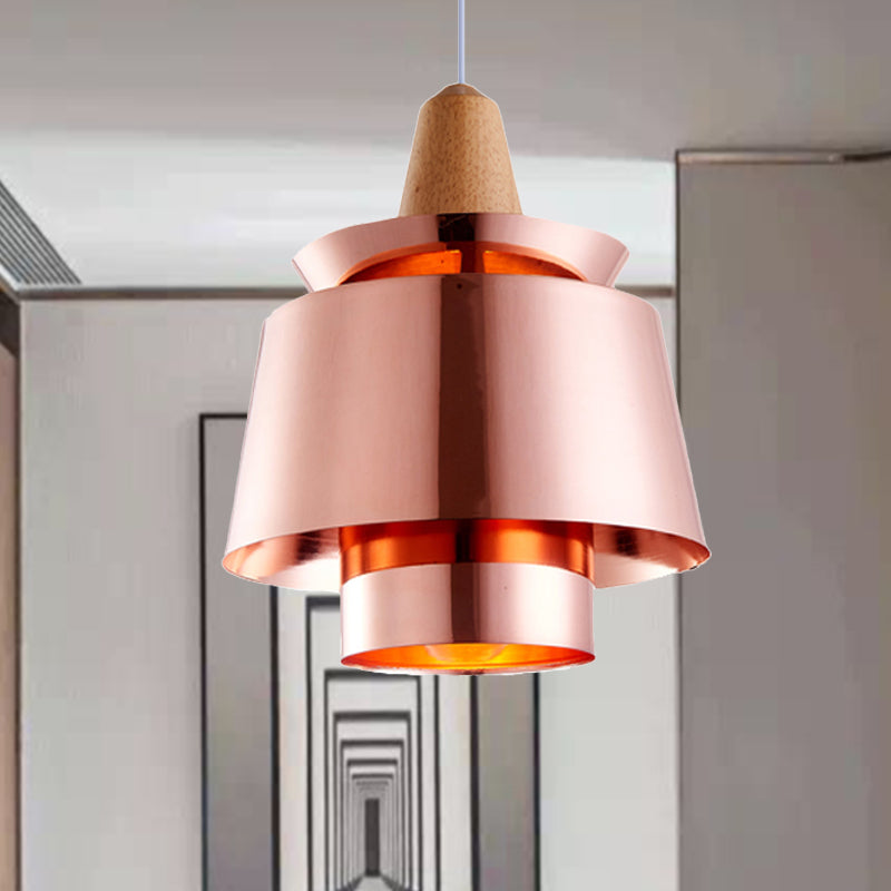 1 cabezal de comedor de comedor Luz con tono de metal cónico