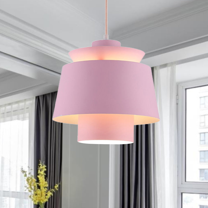 Lámpara de luz colgante de estilo modernista Metálico 1 cabezal Lámpara colgante de sala de estar en negro/gris