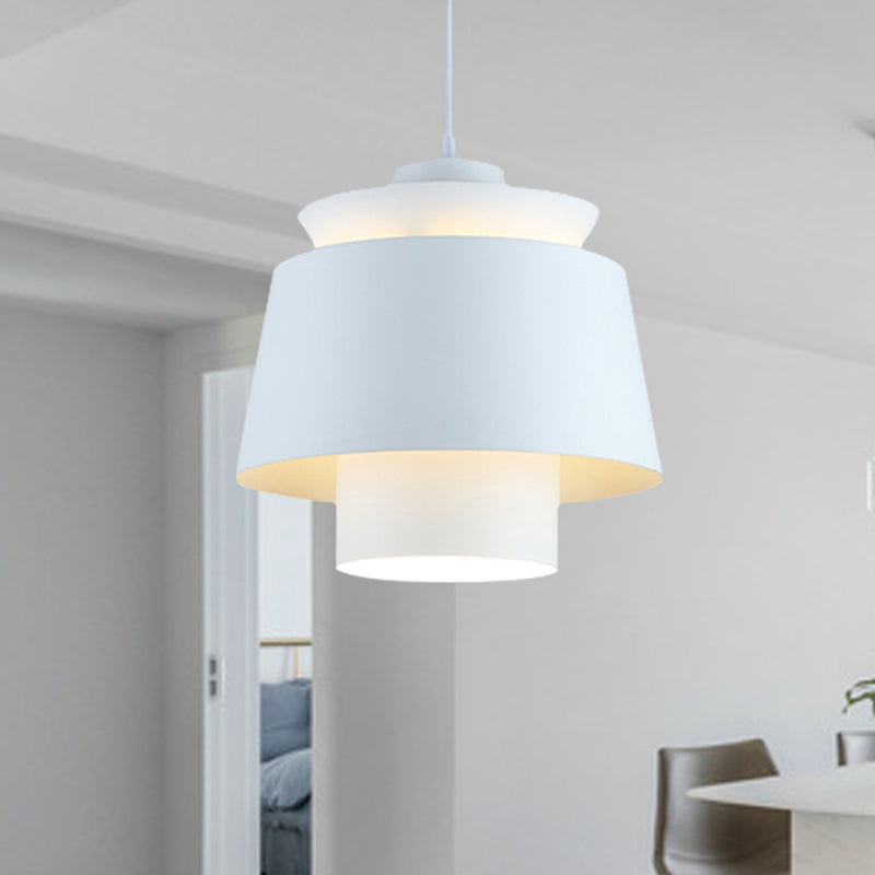 Lámpara de luz colgante de estilo modernista Metálico 1 cabezal Lámpara colgante de sala de estar en negro/gris