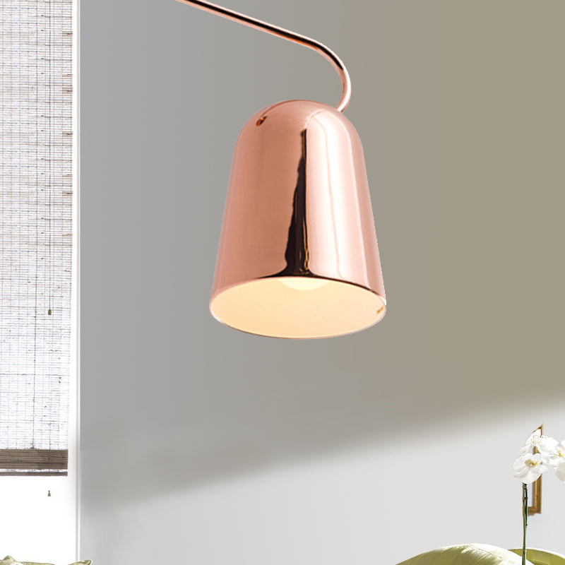 1 comedor ligero Luz colgante colgante con tono de metal Bell Lámpara de suspensión de estilo negro/blanco moderno
