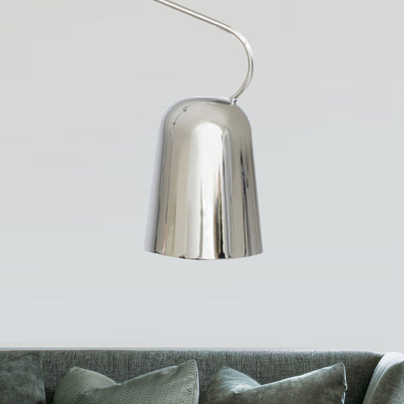 1 comedor ligero Luz colgante colgante con tono de metal Bell Lámpara de suspensión de estilo negro/blanco moderno