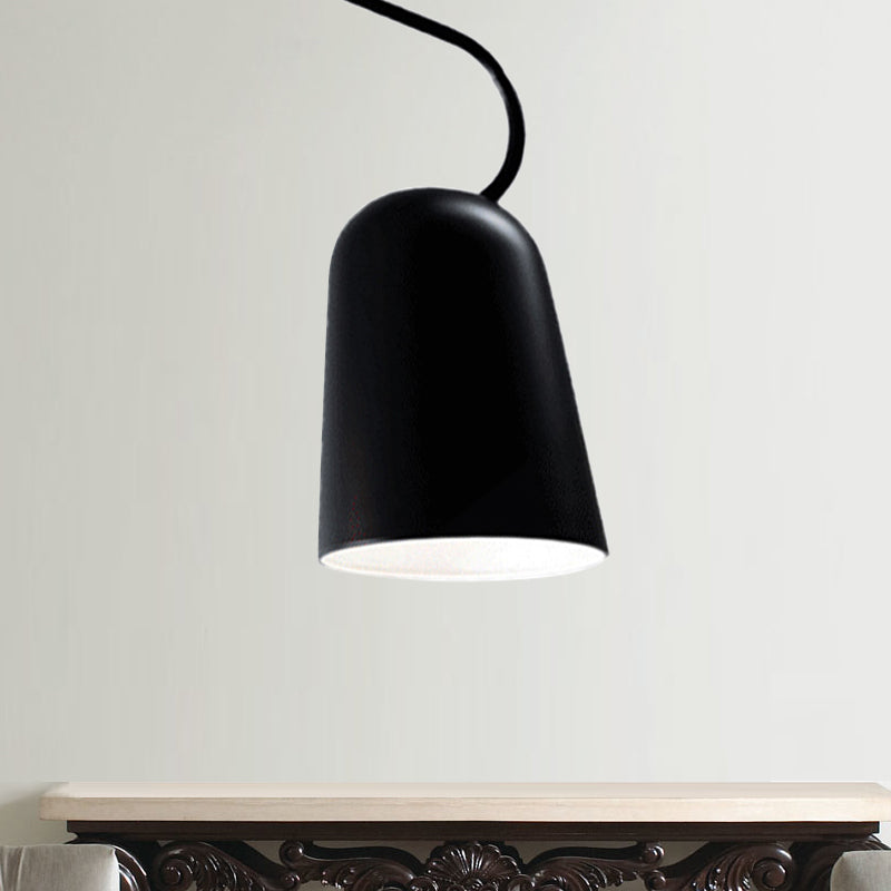 1 comedor ligero Luz colgante colgante con tono de metal Bell Lámpara de suspensión de estilo negro/blanco moderno