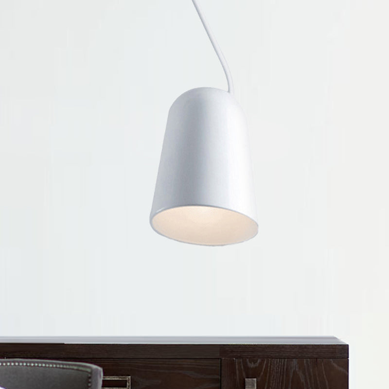 1 comedor ligero Luz colgante colgante con tono de metal Bell Lámpara de suspensión de estilo negro/blanco moderno