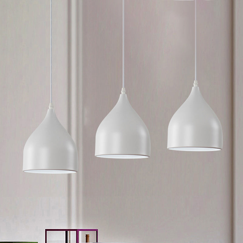 Bell Multi -Light -Anhänger im modernen Metall 3 Lichter schwarz/weiß hängende Deckenlicht mit runden/linearen Baldachin