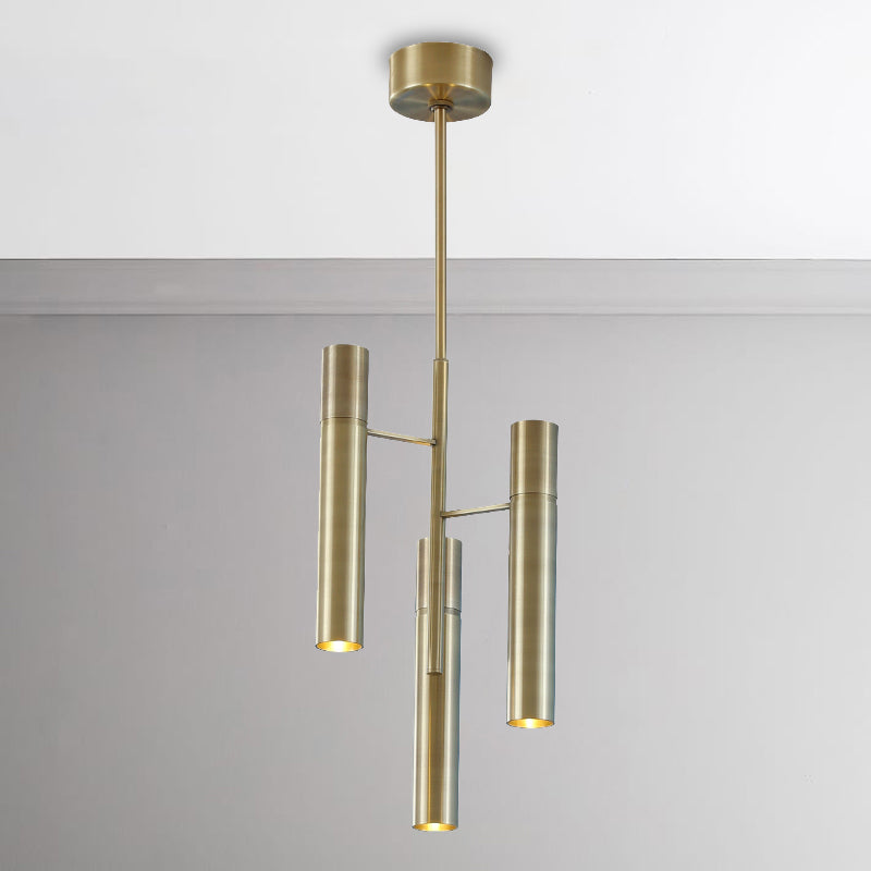 6/10 HOOFDS HALLWAY Kroonluchter verlichting met cilinder metalen schaduw Moderne goudhangende lamp