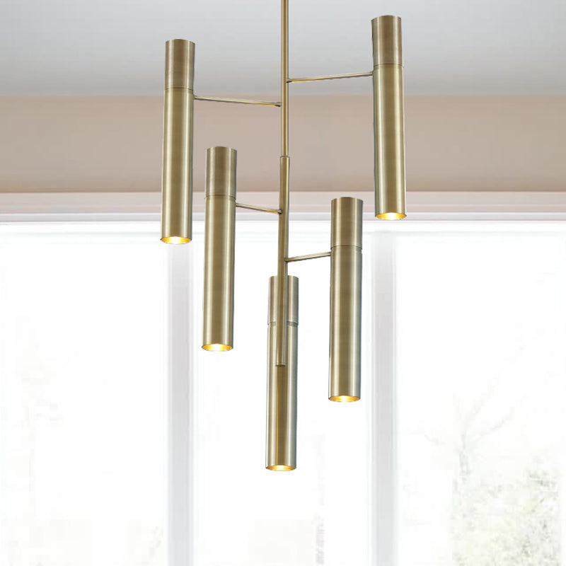 6/10 têtes d'éclairage de lustre du couloir avec bouteille de la teinte en métal moderne lampe suspendue en or moderne