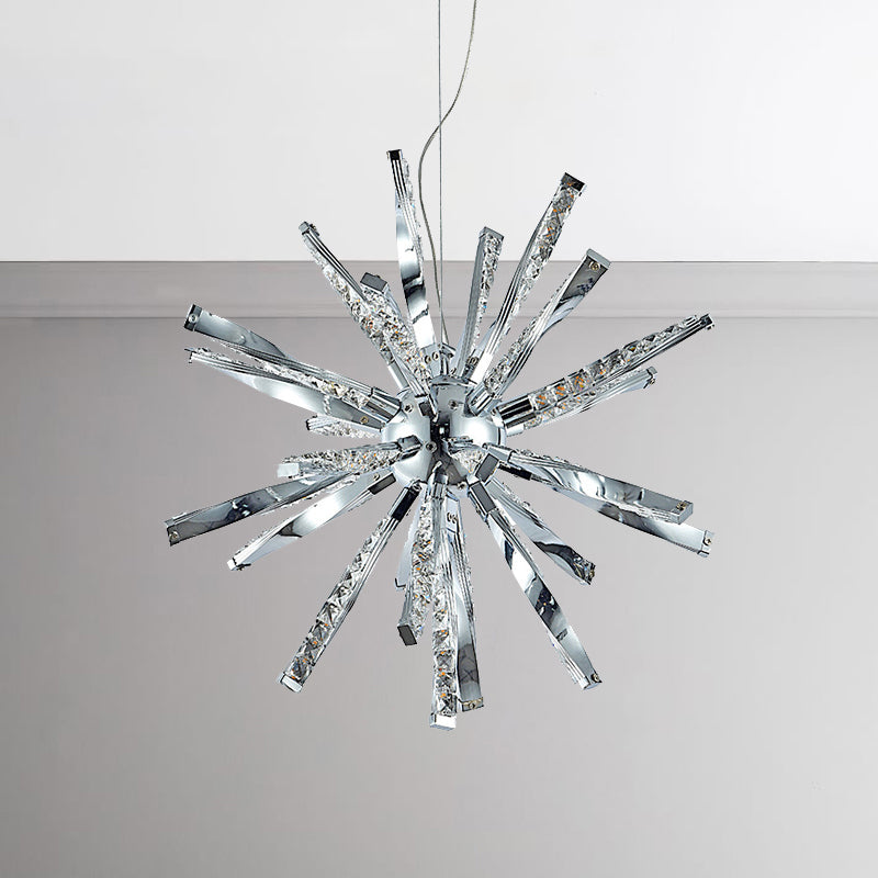 Sputnik Chandelier Pendant Light Nordic Crystal LED Chrome Hanging Pendant Lamp for Living Room